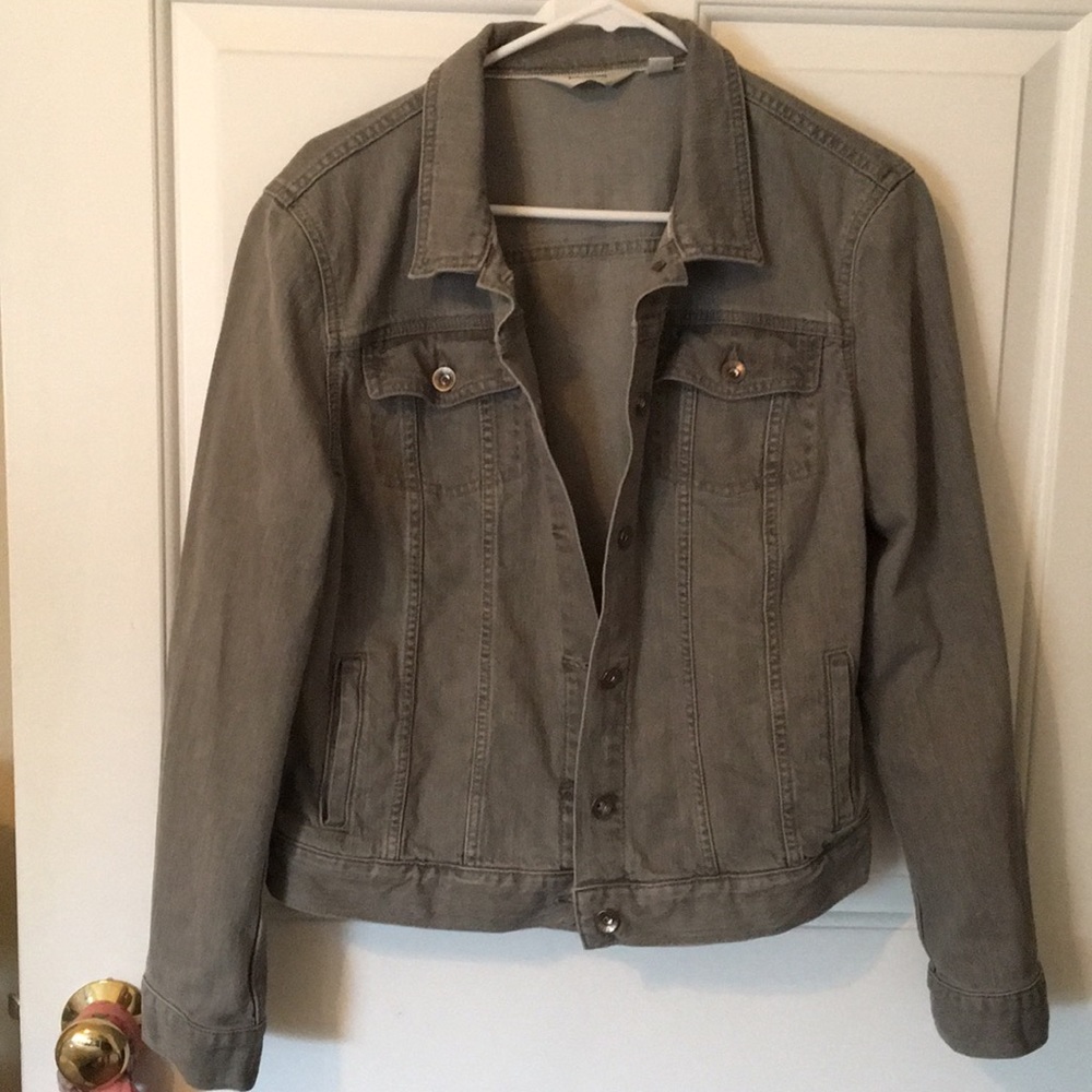Gray Jean jacket with pockets - LL Bean